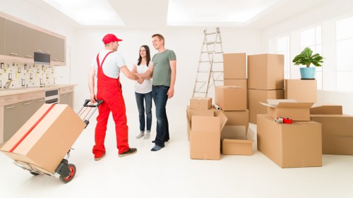 Packed belongings prepared for long-term storage in Millwall