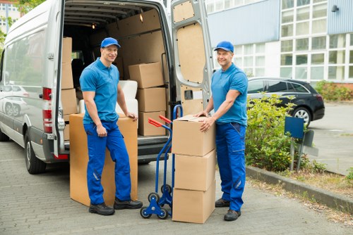 Packing boxes for removals in Millwall before moving day
