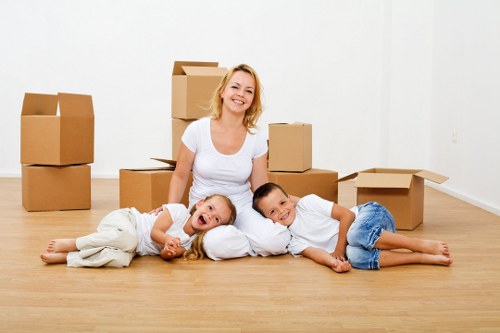 Residential street and apartment access for removals in Millwall